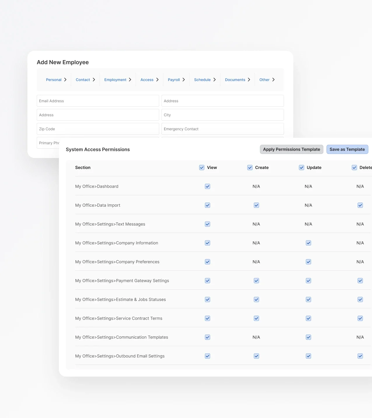 Service Fusion flat-rate pricing interface