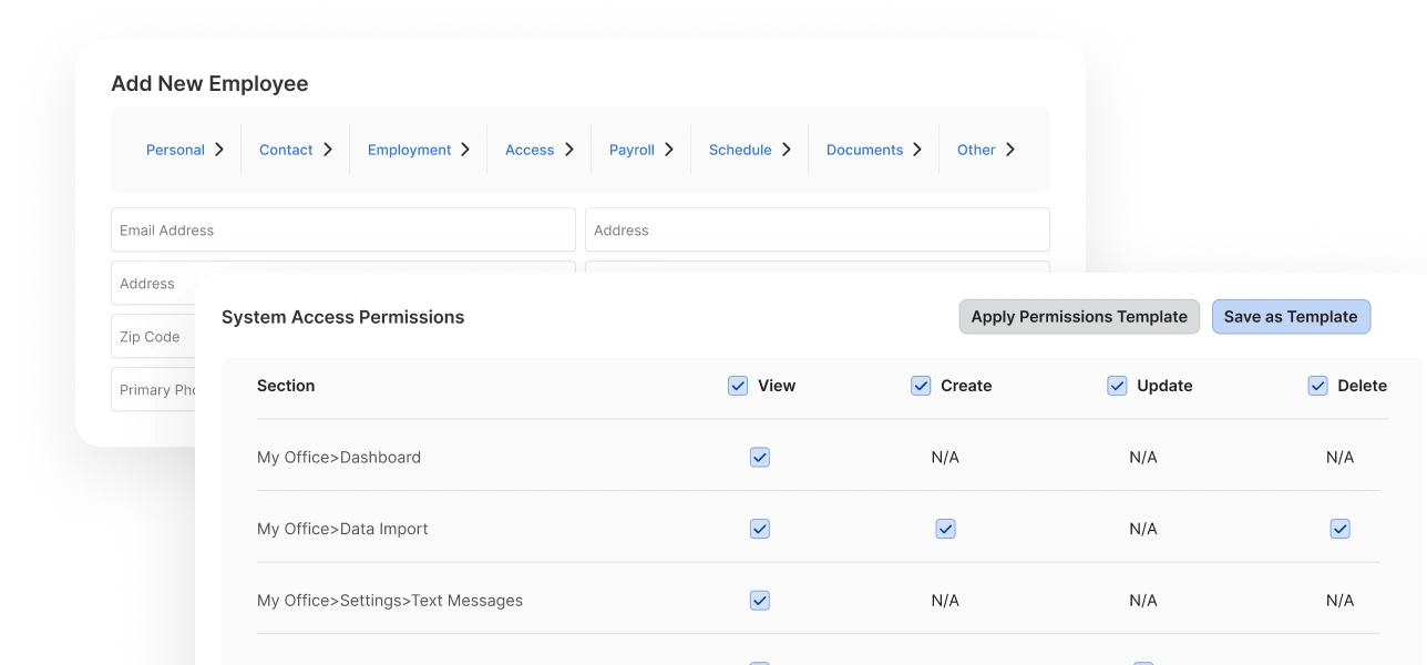 Service Fusion employee management without per-user fees
