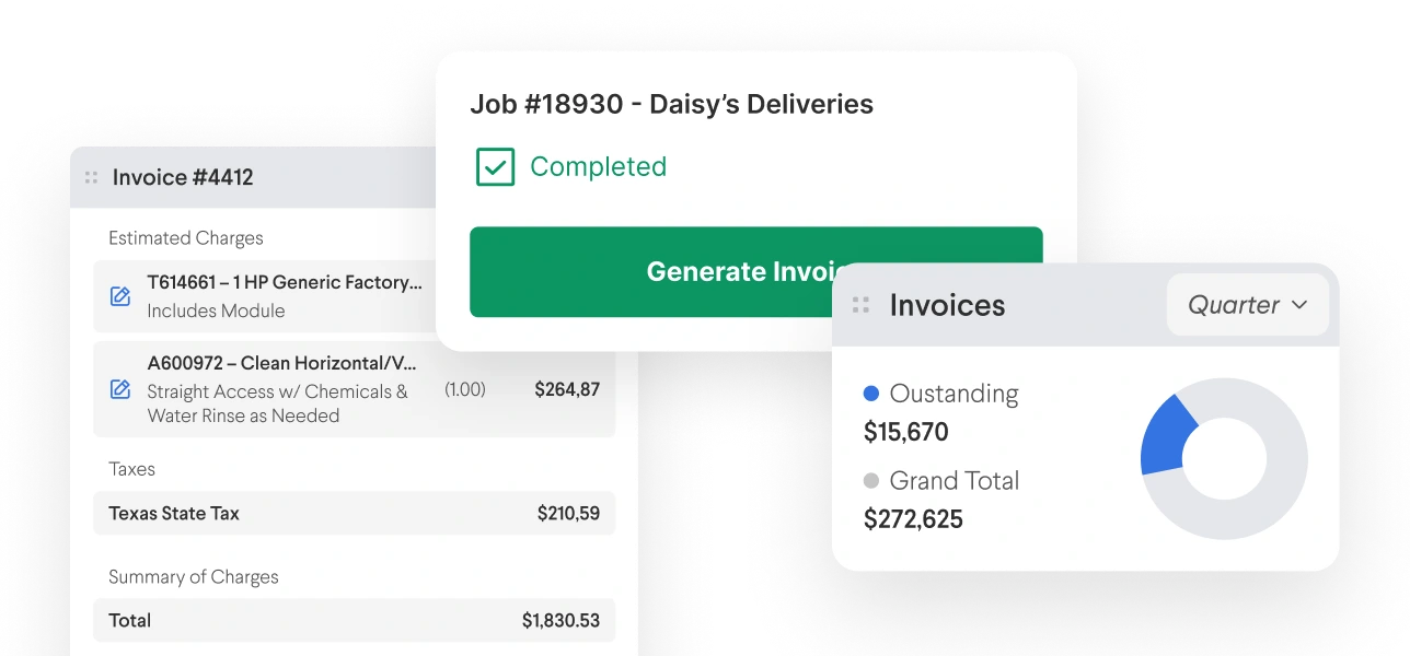 Service Fusion Payments integrated in the job workflow
